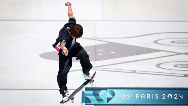 PARIS, FRANCE - JULY 29: Yuto Horigome of Japan compete during the Men's Street Finals on day three of the Olympic Games Paris 2024 at Place de la Concorde on July 29, 2024 in Paris, France.