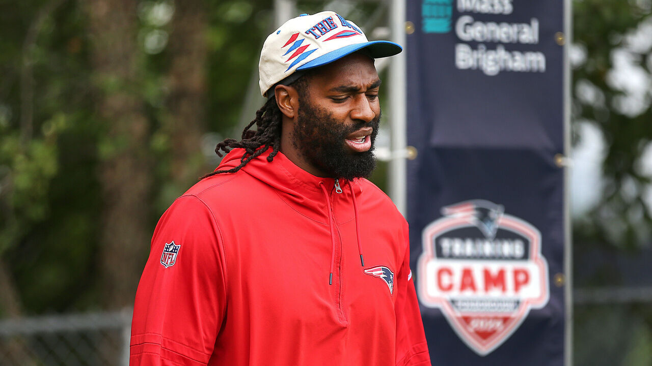 Foxborough, MA - July 25: New England Patriots LB Matthew Judon arrives to the practice field.