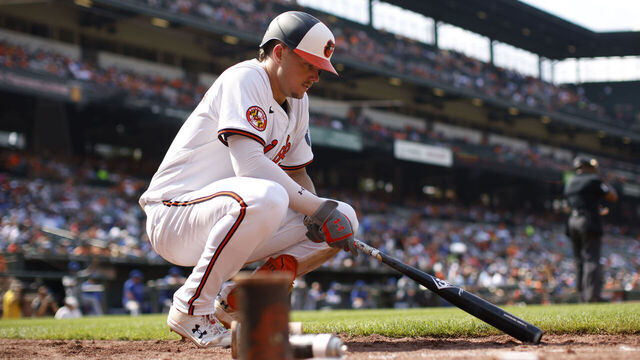 BALTIMORE, MD - JULY 29: Jordan Westburg #11 of the Baltimore Orioles looks on during the game between the Toronto Blue Jays and the Baltimore Orioles at Oriole Park at Camden Yards on Monday, July 29, 2024 in Baltimore, Maryland.