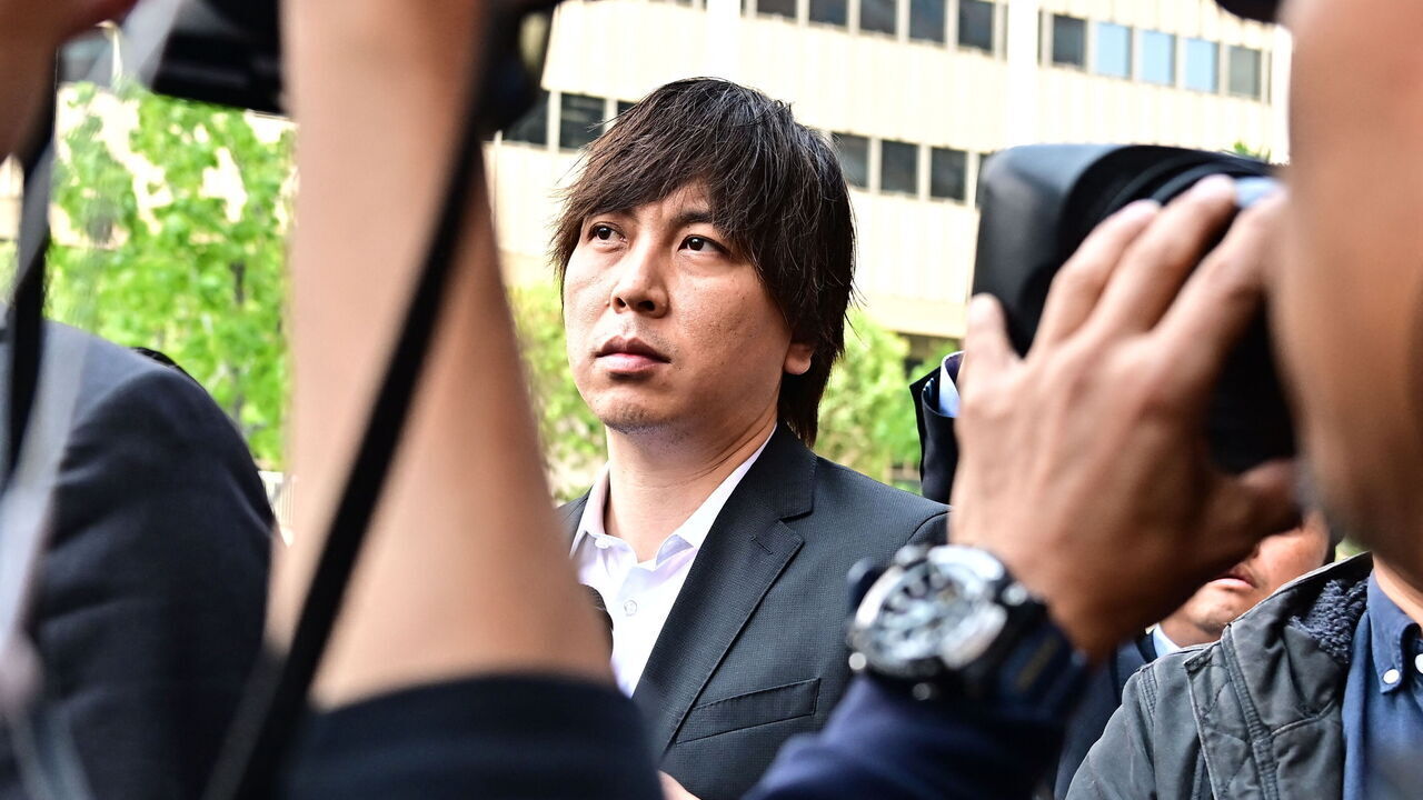 Ippei Mizuhara departs federal court after his arraignment in Los Angeles, California, on May 14, 2024. Shohei Ohtani's former interpreter, Mizuhara, has agreed to plead guilty over charges of illegally transferring nearly $17 million from the baseball star's bank account in order to pay off gambling debts.