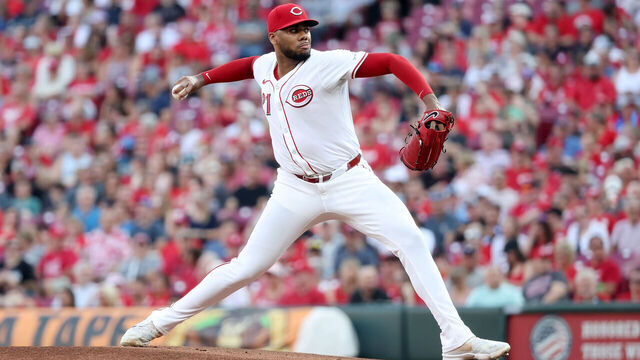 CINCINNATI, OHIO - AUGUST 03: Hunter Greene #21 of the Cincinnati Reds throws a pitch during the first inning of the game against the San Francisco Giants at Great American Ball Park on August 3, 2024 in Cincinnati, Ohio.