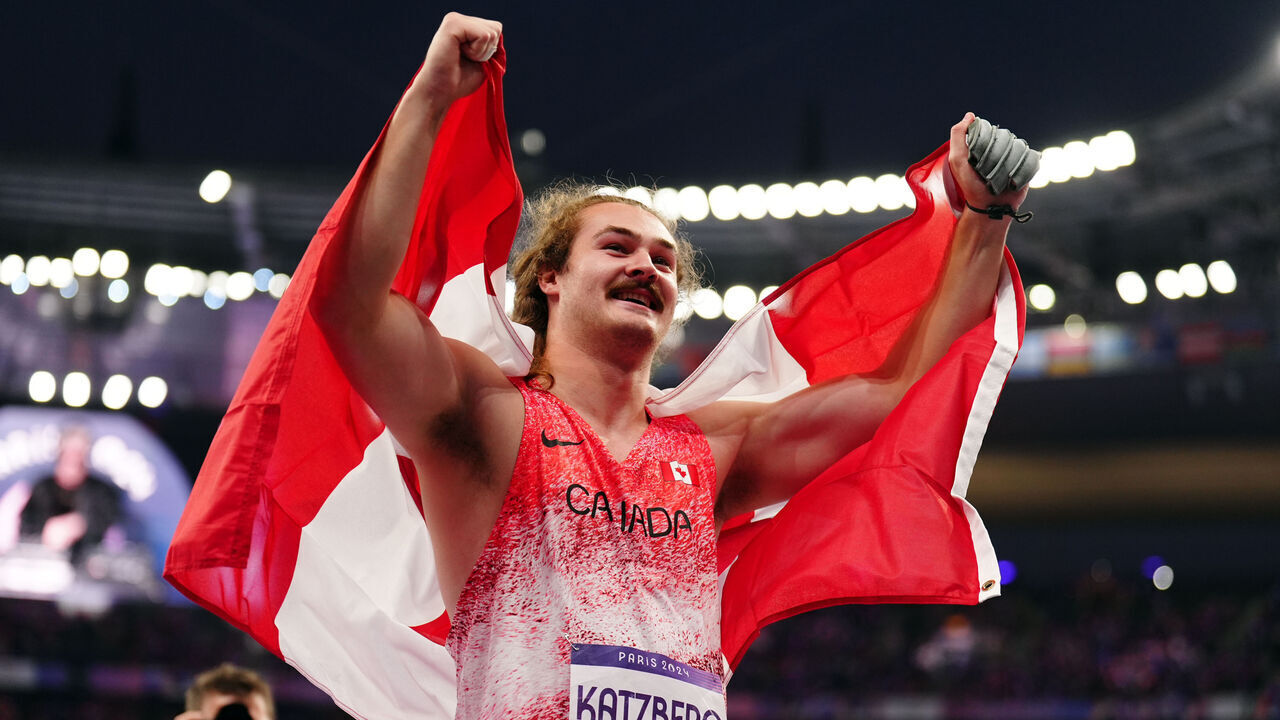 Canada's Ethan Katzberg following the Men's Hammer Throw Final at the Stade de France on the ninth day of the 2024 Paris Olympic Games in France. Picture date: Sunday August 4, 2024.