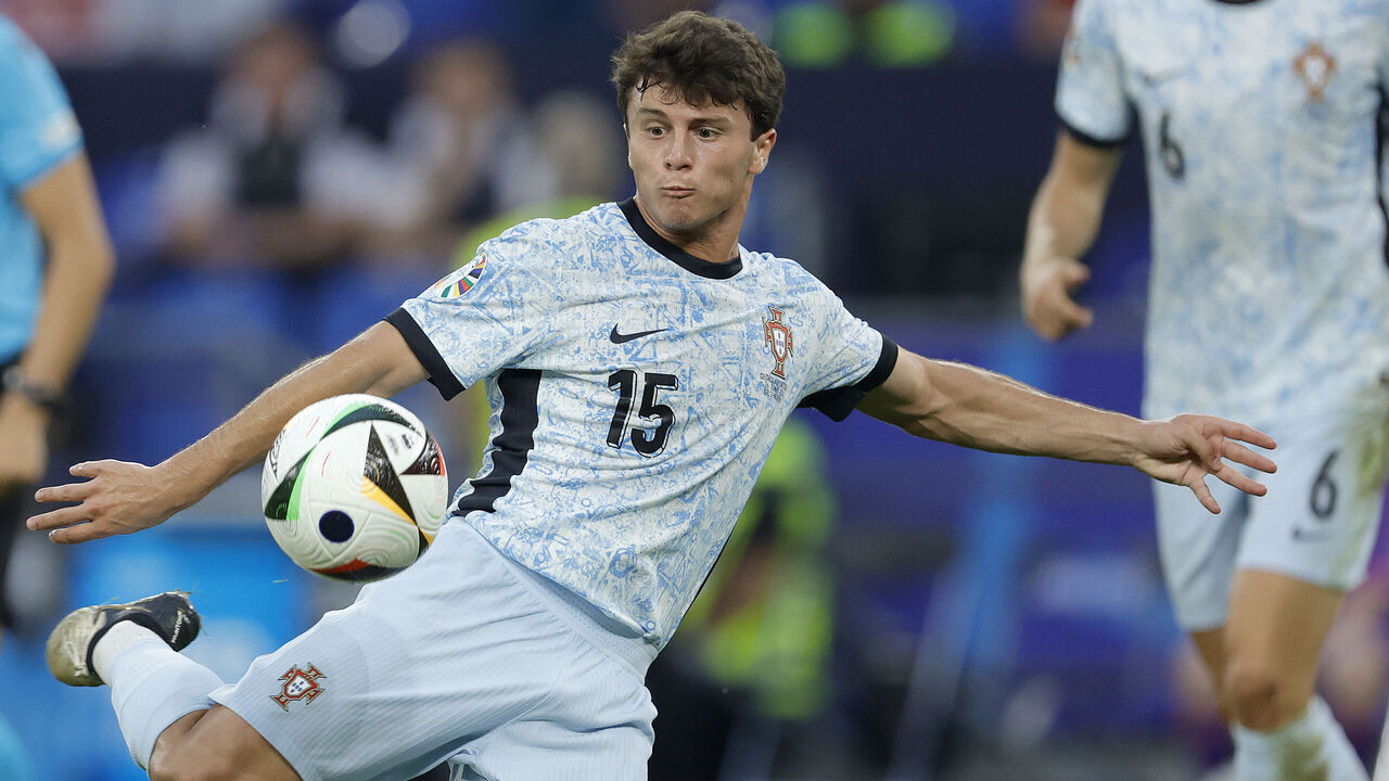 GELSENKIRCHEN, GERMANY - JUNE 26: Joao Neves of Portugal during the EURO match between Georgia v Portugal at the Veltins Arena on June 26, 2024 in Gelsenkirchen Germany