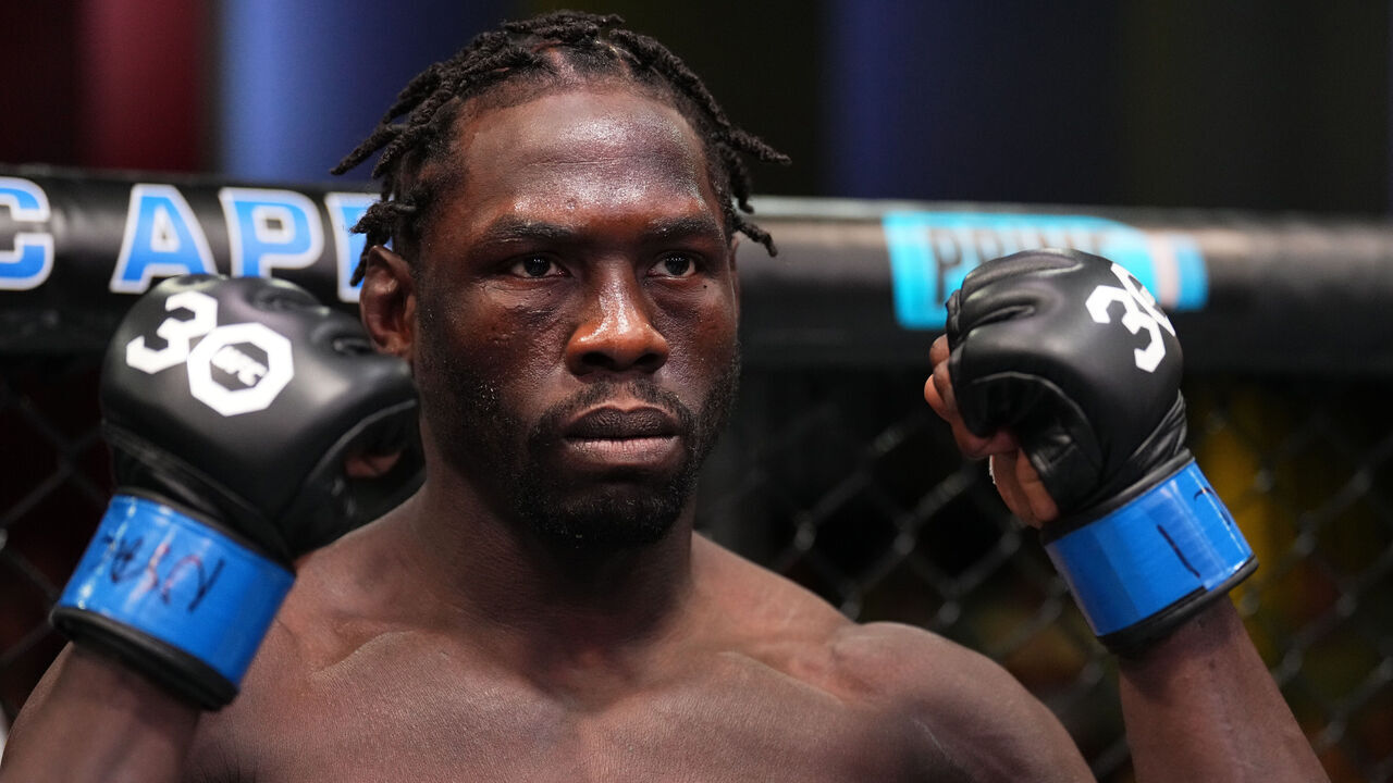 LAS VEGAS, NEVADA - JUNE 17: Jared Cannonier prepares to fight Marvin Vettori of Italy in a middleweight fight during the UFC Fight Night event at UFC APEX on June 17, 2023 in Las Vegas, Nevada.
