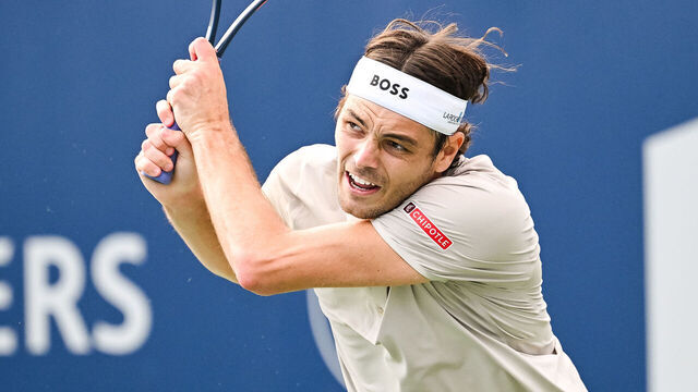 MONTREAL, QC - AUGUST 07: Look on Taylor Fritz (USA) during a first round match at ATP National Bank Open on August 07, 2024 at IGA Stadium in Montreal, QC