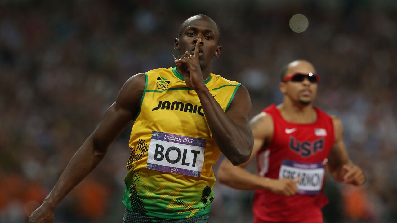 Usain Bolt, Jamaica, wins the Men's 200m Final at the Olympic Stadium, Olympic Park, during the London 2012 Olympic games. London, UK. 9th August 2012.(Photo: Steve Christo)