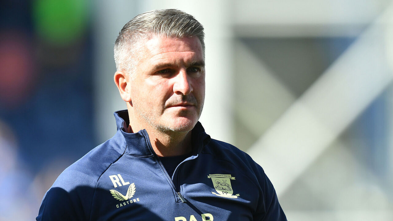 PRESTON, ENGLAND - AUGUST 3: Preston North End's Manager Ryan Lowe during the Pre-Season Friendly match between Preston North End and Everton at Deepdale on August 3, 2024 in Preston, England.