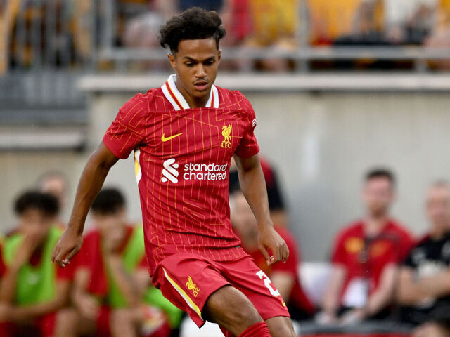 PITTSBURGH, PENNSYLVANIA - JULY 26: (THE SUN OUT, THE SUN ON SUNDAY OUT) Fabio Carvalho of Liverpool during the pre-season friendly match between Liverpool FC and Real Betis at Acrisure Stadium on July 26, 2024 in Pittsburgh, Pennsylvania.