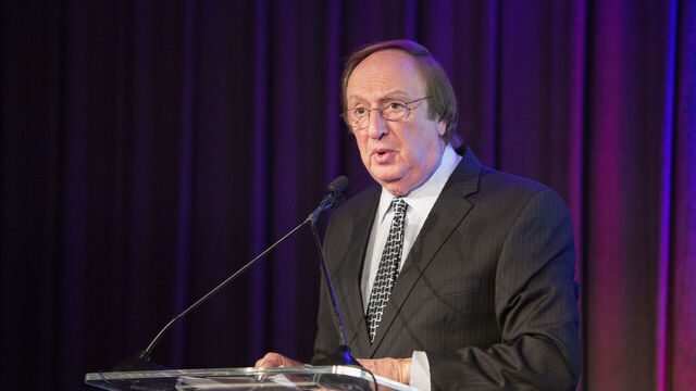 NEW YORK, NY - February 6: The voice of the New York Rangers and Hockey Hall of Fame inductee, Sam Rosen, speaks during Ice Hockey in Harlem's (IHIH) 2020 Winter Sports Celebration at Tribeca Rooftop on February 6, 2020 in New York City.