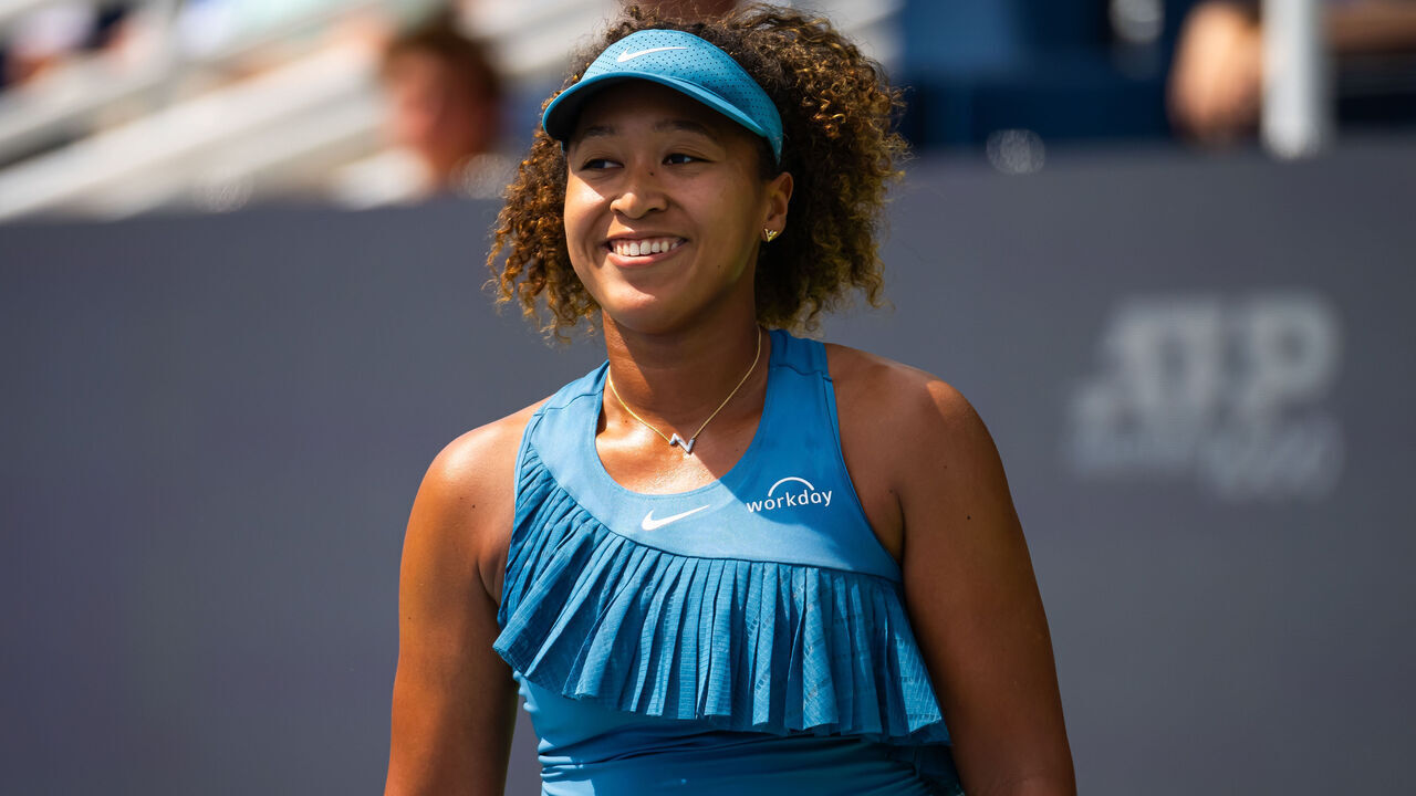 MASON, OHIO - AUGUST 11: Naomi Osaka of Japan in action against Anna Blinkova in the first qualifications round on Day 1 of the Cincinnati Open at Lindner Family Tennis Center on August 11, 2024 in Mason, Ohio