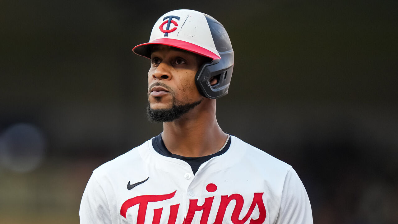 MINNEAPOLIS, MN - AUGUST 03: Byron Buxton #25 of the Minnesota Twins looks on against the Chicago White Sox on August 3, 2024 at Target Field in Minneapolis, Minnesota.
