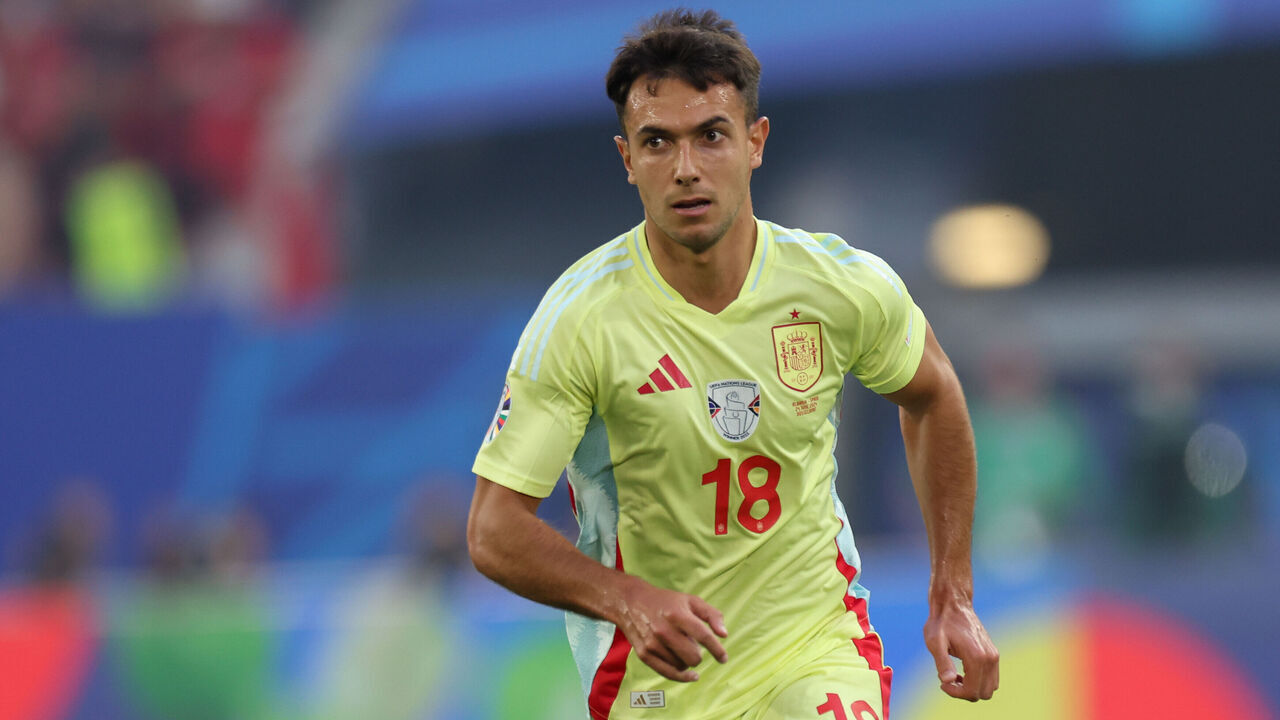 DORTMUND, GERMANY - 2024/06/24: Martin Zubimendi of Spain seen in action during the UEFA EURO 2024 match between Albania and Spain at Signal Iduna. Final score: Albania 0:1 Spain.