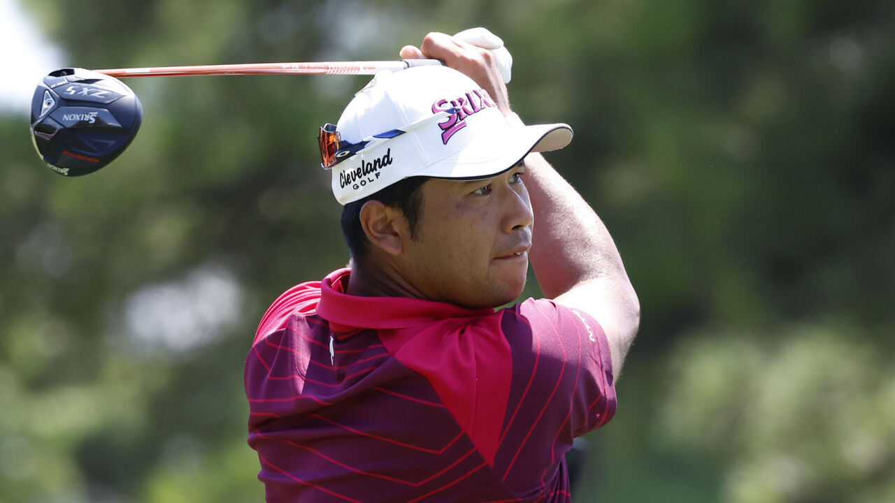 MEMPHIS, TN - AUGUST 16: Hideki Matsuyama watches his tee shot on No. 17 during the second round of the FedEx St. Jude Championship, August 16, 2024 at TPC Southwind in Memphis, Tennessee.