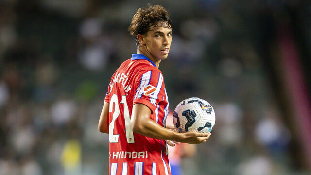 HONG KONG, CHINA - AUGUST 7: Joao Felix of Atletico de Madrid reacts during the match between Kitchee and Atletico de Madrid - BOC Life Cup at Hong Kong Stadium on August 7, 2024 in Hong Kong, China.
