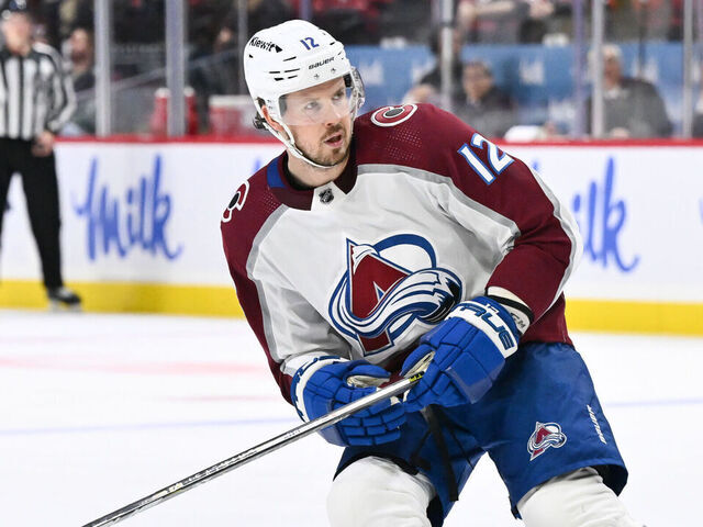OTTAWA, CANADA - JANUARY 16: Ryan Johansen #12 of the Colorado Avalanche skates during the third period against the Ottawa Senators at Canadian Tire Centre on January 16, 2024 in Ottawa, Ontario, Canada. The Colorado Avalanche defeated the Ottawa Senators 7-4.