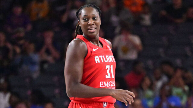 ATLANTA, GA - AUGUST 21: Tina Charles #31 of the Atlanta Dream looks on during the game against the Phoenix Mercury on August 21, 2024 at Gateway Center Arena at College Park in Atlanta, Georgia. Mandatory Copyright Notice: Copyright 2024 NBAE