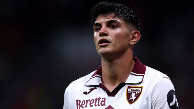 STADIO GIUSEPPE MEAZZA, MILANO, ITALY - 2024/08/17: Raoul Bellanova of Torino Fc looks on during the Serie A football match between Ac Milan and Torino Fc. The match ends in a tie 2-2.