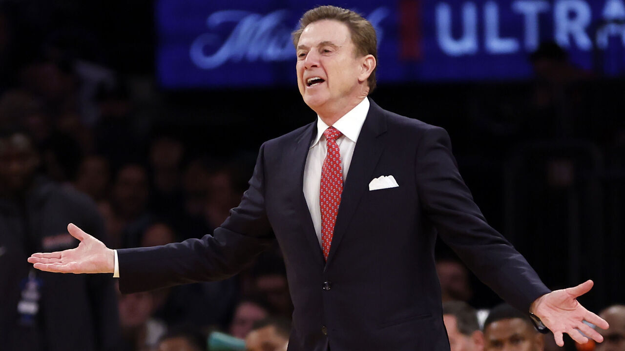 NEW YORK, NEW YORK - MARCH 14: head coach Rick Pitino of the St. John's Red Storm reacts in the first half against the Seton Hall Pirates during the Quarterfinals of the Big East Basketball Tournament at Madison Square Garden on March 14, 2024 in New York City.