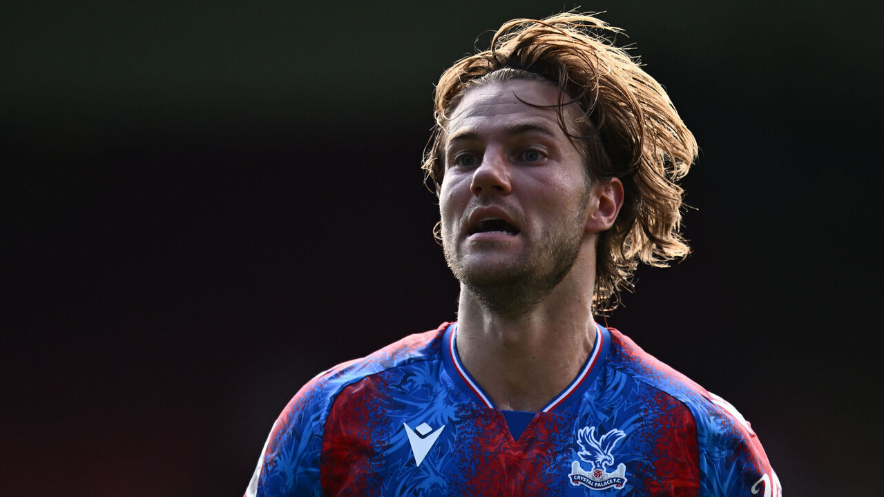 LONDON, ENGLAND - AUGUST 11: Joachim Andersen of Crystal Palace during Pre-Season Friendly match between Crystal Palace and FC Nantes at Selhurst Park on August 11, 2024 in London, England.