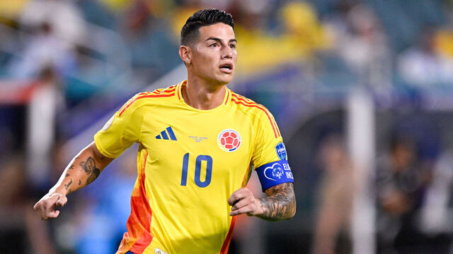 MIAMI GARDENS, UNITED STATES - JULY 15: James Rodriguez of Colombia looks on during the CONMEBOL Copa America USA 2024 match between Argentina and Colombia at Hard Rock Stadium on July 15, 2024 in Miami Gardens, United States.