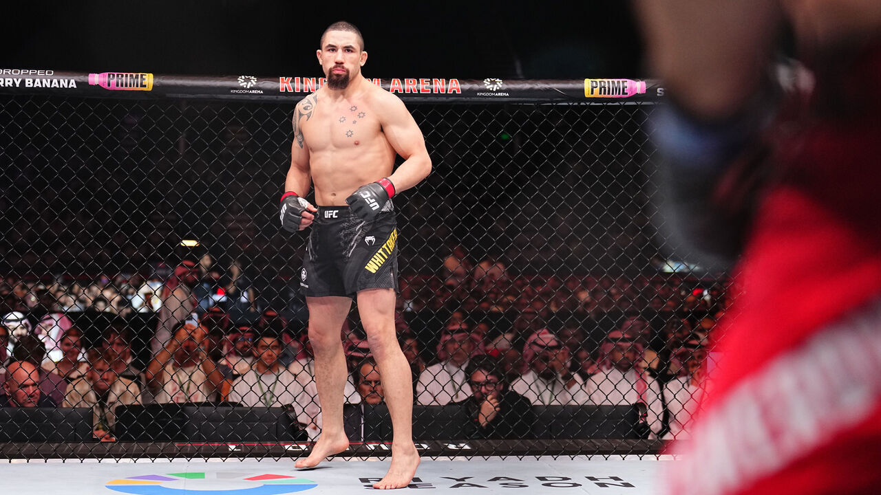 RIYADH, SAUDI ARABIA - JUNE 22: Robert Whittaker of New Zealand prepares to face Ikram Aliskerov of Russia in a middleweight fight during the UFC Fight Night event at Kingdom Arena on June 22, 2024 in Riyadh, Saudi Arabia.