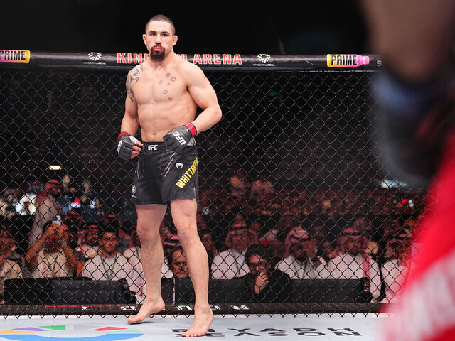 RIYADH, SAUDI ARABIA - JUNE 22: Robert Whittaker of New Zealand prepares to face Ikram Aliskerov of Russia in a middleweight fight during the UFC Fight Night event at Kingdom Arena on June 22, 2024 in Riyadh, Saudi Arabia.