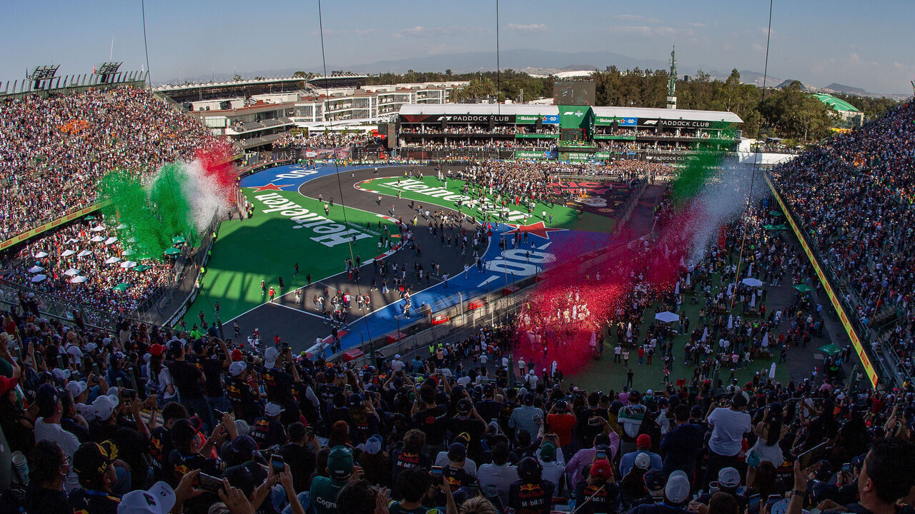 MEXICO CITY, MEXICO - OCTOBER 29: General view of the stands during the F1 Grand Prix of Mexico at Autodromo Hermanos Rodriguez on October 29, 2023 in Mexico City, Mexico.