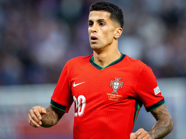 HAMBURG, GERMANY - JULY 5: Joao Cancelo of Portugal looks on during the UEFA EURO 2024 quarter-final match between Portugal and France at Volksparkstadion on July 5, 2024 in Hamburg, Germany.