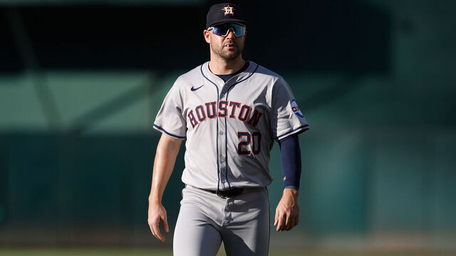 OAKLAND, CALIFORNIA - JULY 22: Chas McCormick #20 of the Houston Astros looks on before the game against the Oakland Athletics at Oakland Coliseum on July 22, 2024 in Oakland, California.