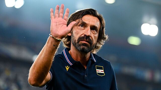 GENOA, ITALY - AUGUST 24: Andrea Pirlo, head coach of Sampdoria, greets the crowd prior to kick-off in the Serie B match between UC Sampdoria and AC Reggiana at Stadio Luigi Ferraris on August 24, 2024 in Genoa, Italy.