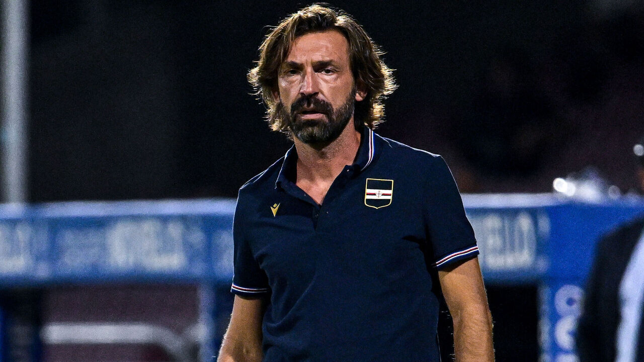 SALERNO, ITALY - AUGUST 27: Andrea Pirlo of UC Sampdoria looks on during the Serie B match between US Salernitana and UC Sampdoria at Stadio Arechi on August 27, 2024 in Salerno, Italy.