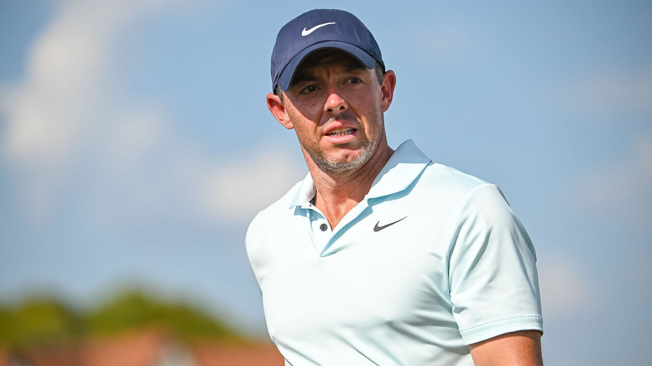 ATLANTA, GA - AUGUST 29: Rory McIlroy walking down the sixteenth fairway during the first round of the 2024 PGA Tour Championship on August 29, 2024 at East Lake Golf Club in Atlanta, Georgia.