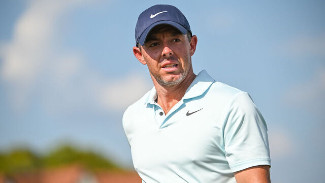 ATLANTA, GA - AUGUST 29: Rory McIlroy walking down the sixteenth fairway during the first round of the 2024 PGA Tour Championship on August 29, 2024 at East Lake Golf Club in Atlanta, Georgia.