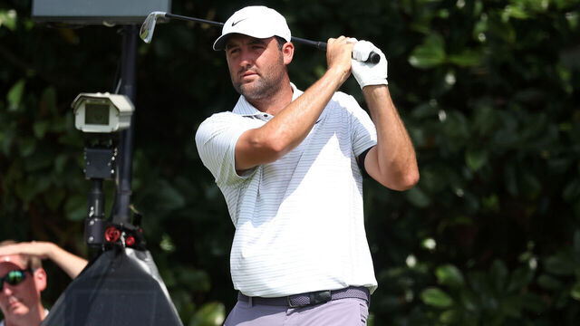 ATLANTA, GA - AUGUST 31: Scottie Scheffler (USA) during the third round of the 2024 FedExCup Playoffs Tour Championship on August 31, 2024 at East Lake Golf Club in Atlanta, Georgia.