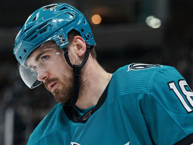 SAN JOSE, CA - APRIL 1: Filip Zadina #18 of the San Jose Sharks skates between plays in the second period against the Seattle Kraken at SAP Center on April 1, 2024 in San Jose, California.