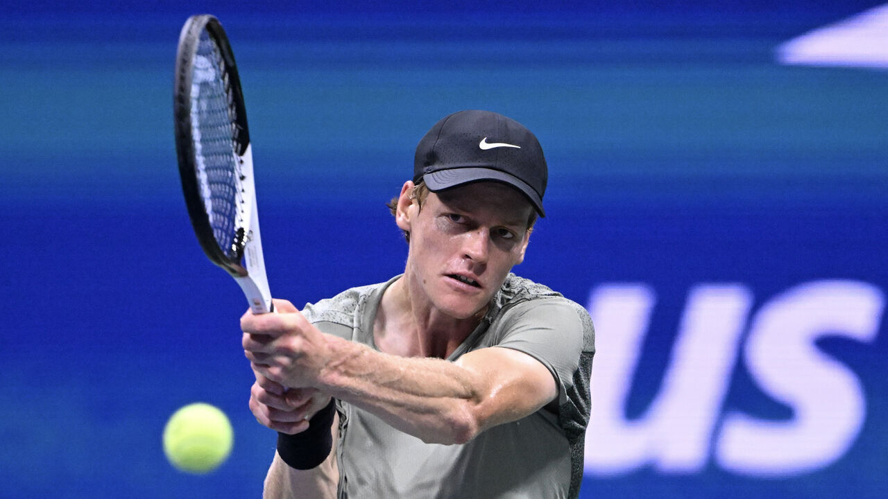 NEW YORK, USA - SEPTEMBER 4: Jannik Sinner of Italy compete against Daniil Medvedev of Russia during Men's Singles quarter final match on Day Ten of the 2024 US Open at USTA Billie Jean King National Tennis Center on September 4, 2024 in New York City.