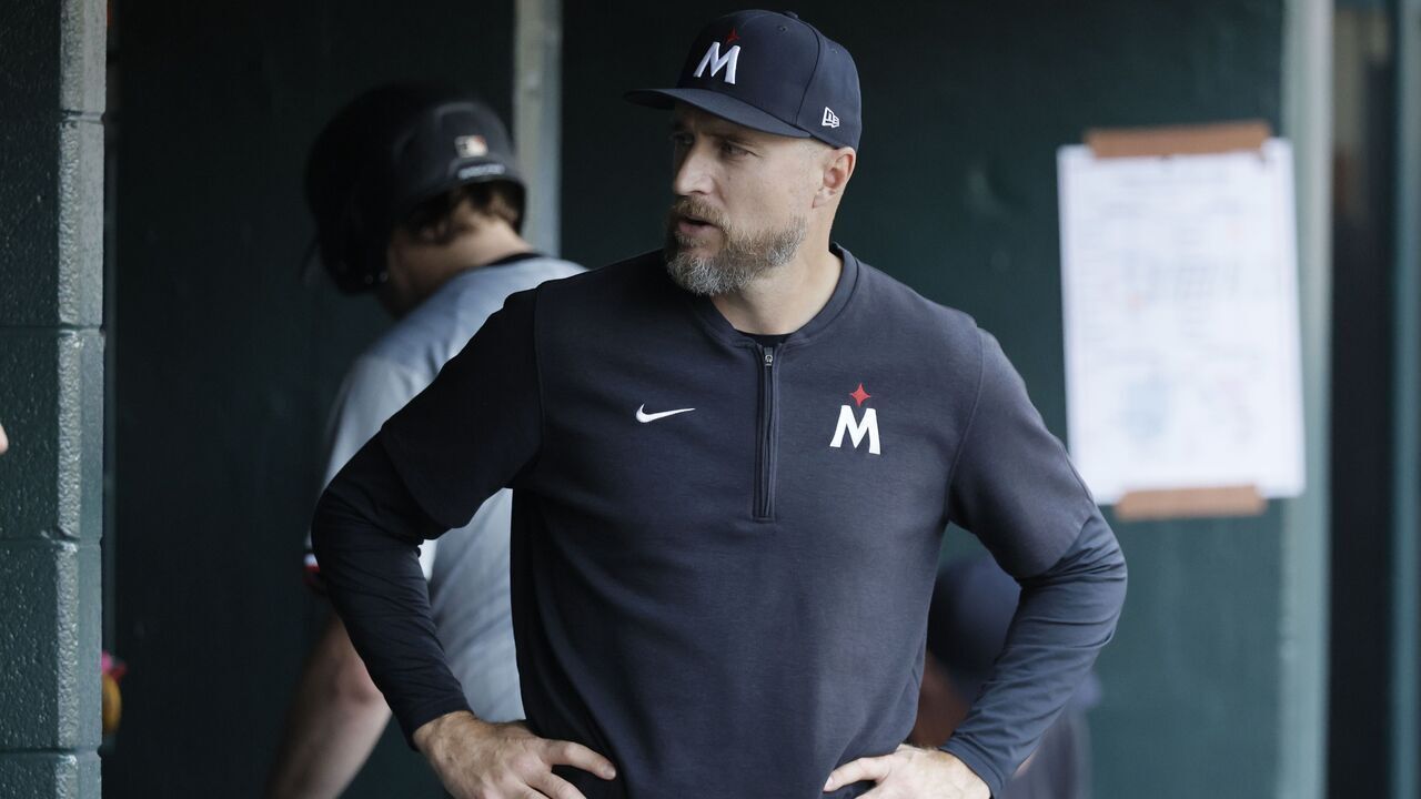 DETROIT, MI - JULY 26: Manager Rocco Baldelli #5 of the Minnesota Twins before a game against the Detroit Tigers at Comerica Park on July 26, 2024 in Detroit, Michigan.