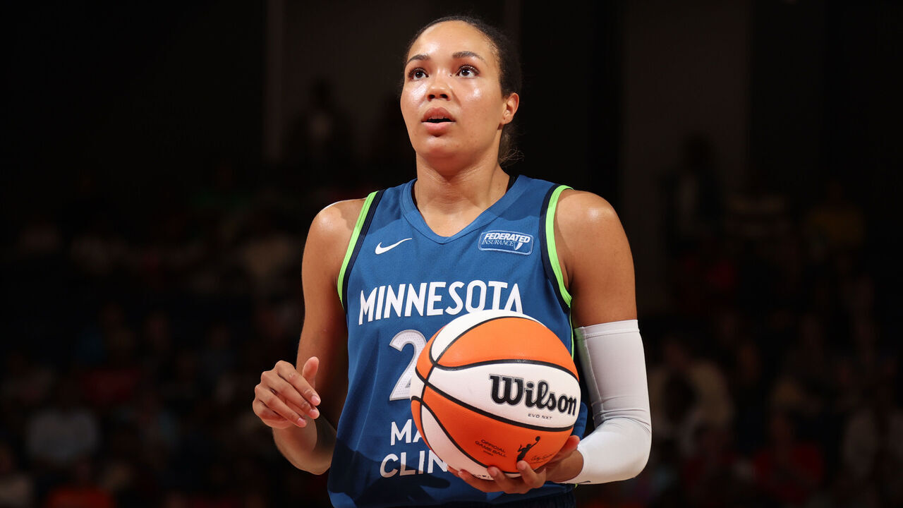 WASHINGTON, D.C. - SEPTEMBER 8: Napheesa Collier #24 of the Minnesota Lynx shoots a free throw during the game on September 8, 2024 at Entertainment and Sports Arena in Washington, D.C. Mandatory Copyright Notice: Copyright 2024 NBAE