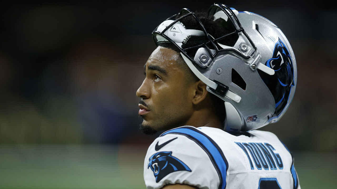 NEW ORLEANS, LOUISIANA - SEPTEMBER 08: Bryce Young #9 of the Carolina Panthers looks on during the game against the New Orleans Saints at Caesars Superdome on September 08, 2024 in New Orleans, Louisiana.