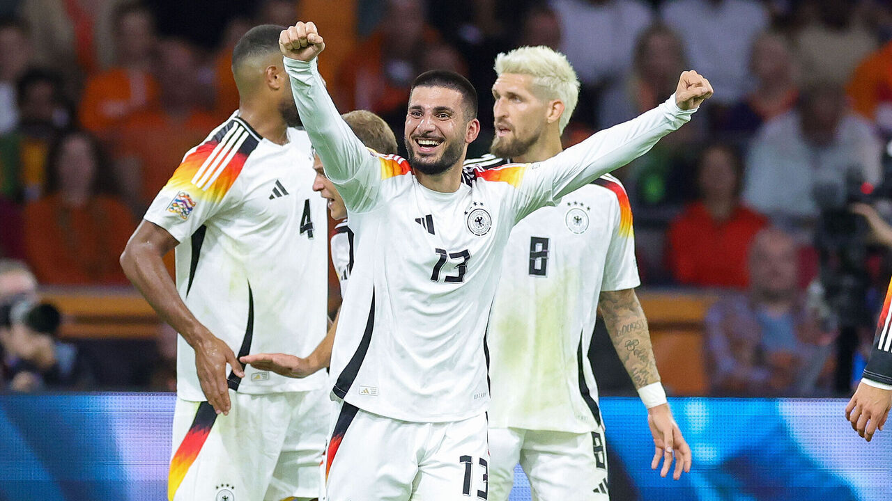 AMSTERDAM, NETHERLANDS - SEPTEMBER 10: Deniz Undav of Germany celebrates the teams first goal during the UEFA Nations League 2024/25 League A Group A3 match between Netherlands and Germany at on September 10, 2024 in Amsterdam, Netherlands.