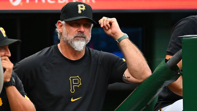 PITTSBURGH, PENNSYLVANIA - JULY 23: Manager Derek Shelton of the Pittsburgh Pirates looks on during the game against the St. Louis Cardinals at PNC Park on July 23, 2024 in Pittsburgh, Pennsylvania.