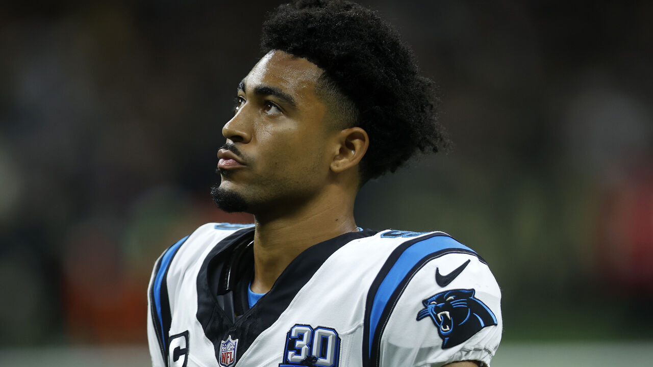 NEW ORLEANS, LOUISIANA - SEPTEMBER 08: Bryce Young #9 of the Carolina Panthers looks on during the game against the New Orleans Saints at Caesars Superdome on September 08, 2024 in New Orleans, Louisiana.