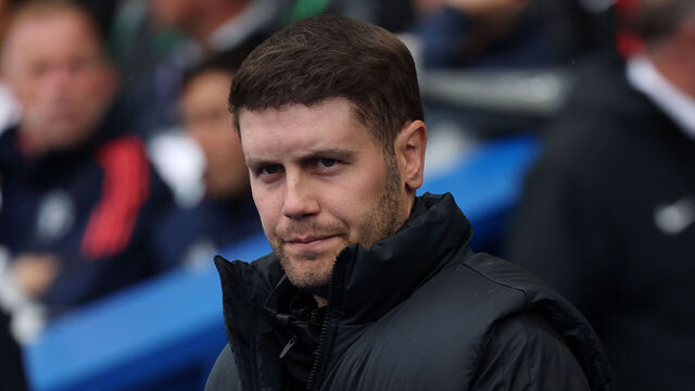 BRIGHTON, ENGLAND - AUGUST 24: Manager Fabian Hurzeler of Brighton & Hove Albion FC during the Premier League match between Brighton & Hove Albion FC and Manchester United FC at Amex Stadium on August 24, 2024 in Brighton, England.