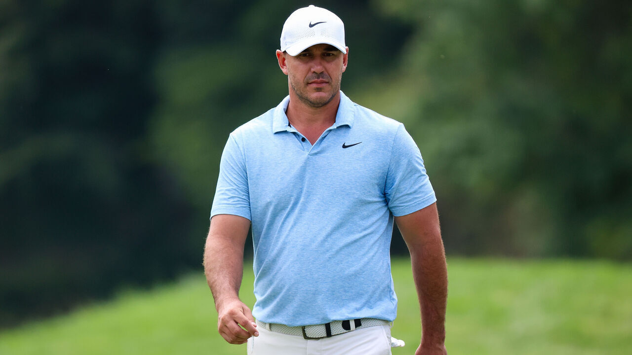 WHITE SULPHUR SPRINGS, WEST VIRGINIA - AUGUST 18: Brooks Koepka of the United States walks at the 10th hole during day three of LIV Golf: Greenbrier at The Old White Course on August 18, 2024 in White Sulphur Springs, West Virginia.
