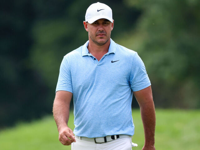 WHITE SULPHUR SPRINGS, WEST VIRGINIA - AUGUST 18: Brooks Koepka of the United States walks at the 10th hole during day three of LIV Golf: Greenbrier at The Old White Course on August 18, 2024 in White Sulphur Springs, West Virginia.