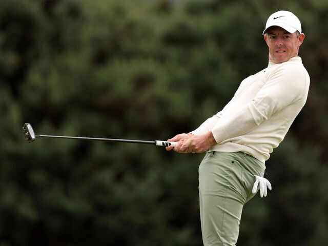 Rory McIlroy reacts after a missed putt on the 16th on day three of the Amgen Irish Open 2024 at Royal County Down in Newcastle, County Down. Picture date: Saturday September 14, 2024.