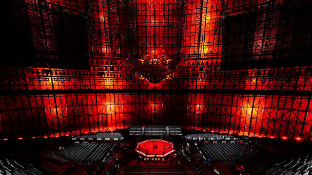 LAS VEGAS, NEVADA - SEPTEMBER 14: A general view of the Octagon during the UFC 306 at Riyadh Season Noche UFC event at Sphere on September 14, 2024 in Las Vegas, Nevada.