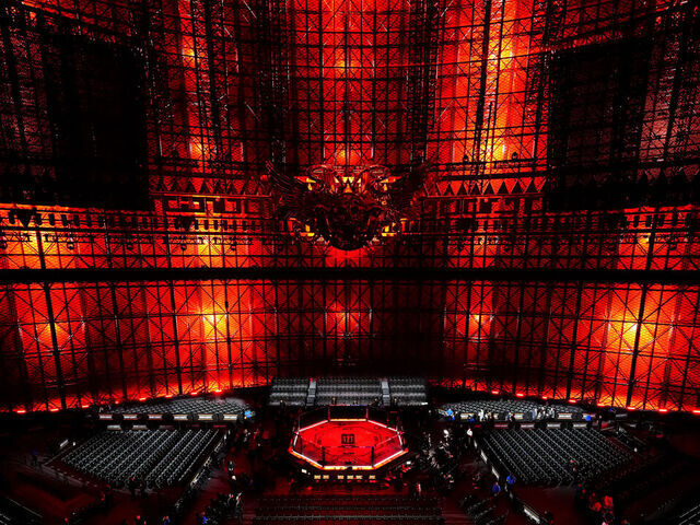 LAS VEGAS, NEVADA - SEPTEMBER 14: A general view of the Octagon during the UFC 306 at Riyadh Season Noche UFC event at Sphere on September 14, 2024 in Las Vegas, Nevada.