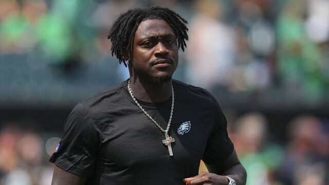PHILADELPHIA, PENNSYLVANIA - AUGUST 24: A.J. Brown #11 of the Philadelphia Eagles looks on prior to the preseason game against the Minnesota Vikings at Lincoln Financial Field on August 24, 2024 in Philadelphia, Pennsylvania.