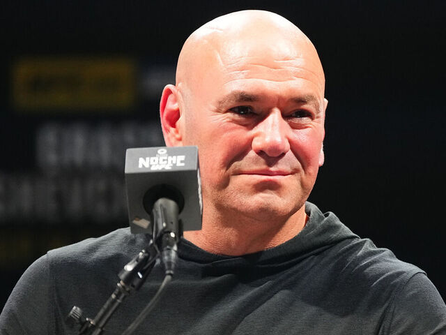 LAS VEGAS, NEVADA - SEPTEMBER 12: UFC CEO Dana White is seen on stage during the UFC 306 at Riyadh Season Noche UFC press conference at Sphere on September 12, 2024 in Las Vegas, Nevada.
